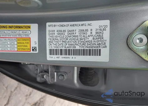 2020 Honda Accord Lx from USA, damaged, VIN 1HGCV1F16LA051359